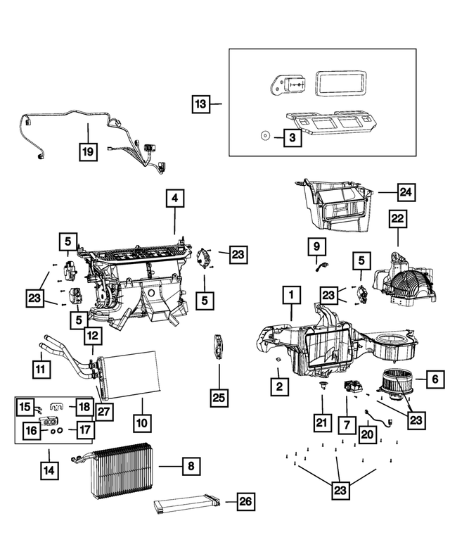 68238032AA - Air Conditioners and Heaters: A/c And Heater Housing for Mopar Image