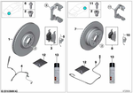 34106894383 - Service and Scope of Repair Work: Brake Disc, Lightweight, Ventilated,Left for BMW: 550i, 550iX, 650i, 740Li, 750i, 750iX, 750Li, 750LiX, Hybrid 7, Hybrid 7L Image image