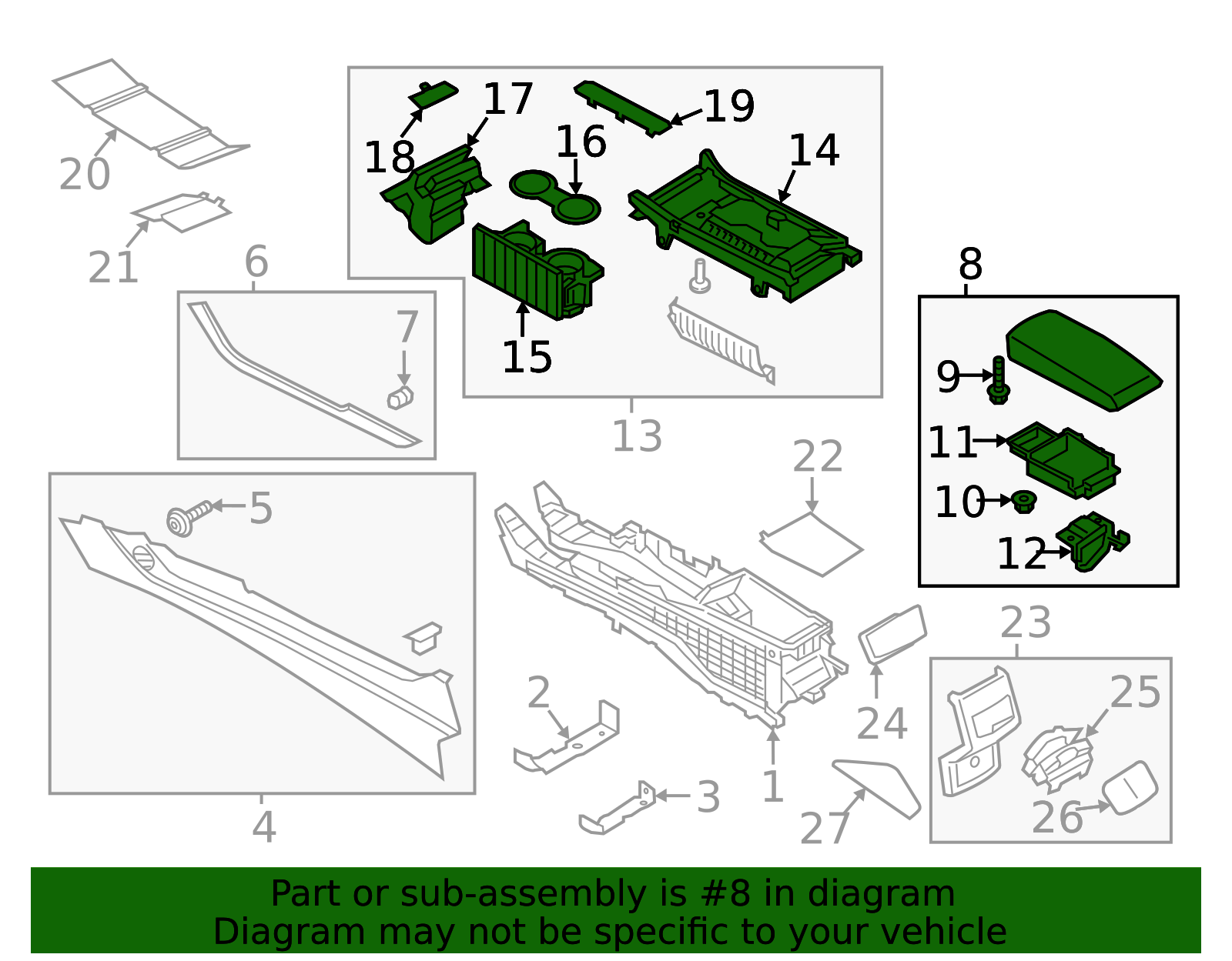 Ford Console Lid - OEM Center Storage Cover - Part #HP5Z-5406024-AC ...