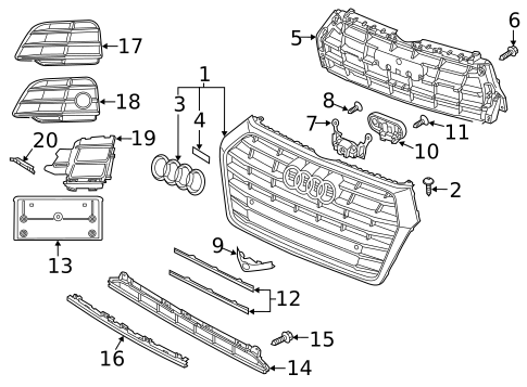 Grille & Components for 2019 Audi SQ5 #0