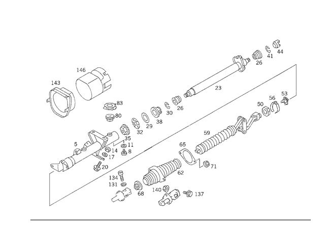 1404603416 - Steering: Steering Column Tube for Mercedes-Benz: 300SD, 400SE, 400SEL, 500SEL, S420 Image image
