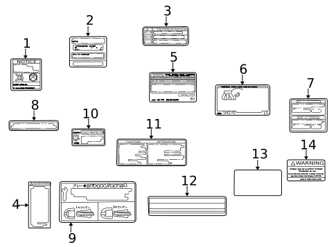 Labels for 2001 Toyota Sienna #0