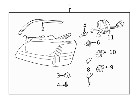Headlamp Components for 2004 Subaru Baja #0