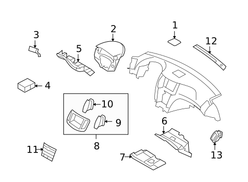 Instrument Panel Components for 2015 INFINITI Q40 #0