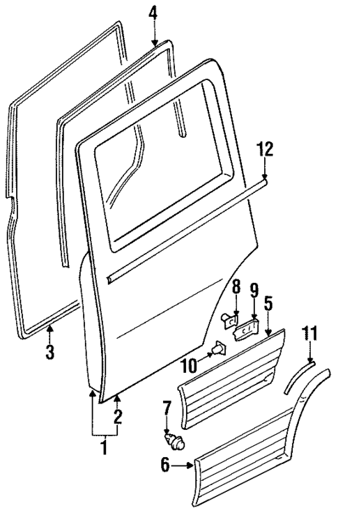 Exterior Trim - Rear Door for 1995 Mitsubishi Montero #0