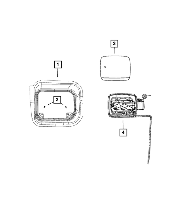« 68246208AA – Body Sheet Metal Except Doors : Remplissage De Carburant Logement, Côté Droit pour Mopar Image »