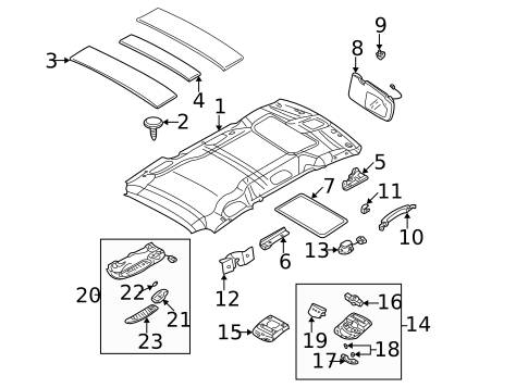 Interior Trim - Roof for 2003 Kia Sedona #0