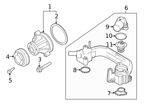 Water Pump for 2004 Mercury Marauder #2