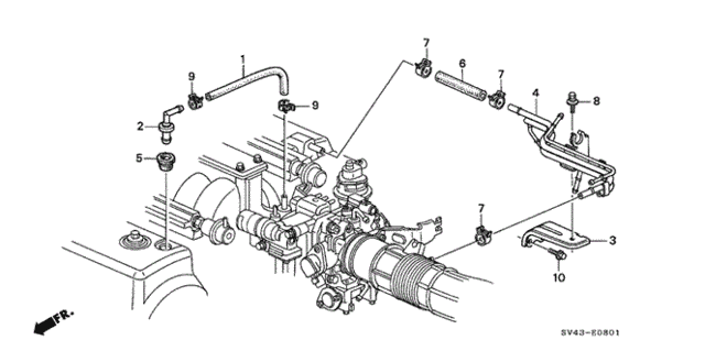 Breather Tube (V6) for 1995 Honda Accord #0