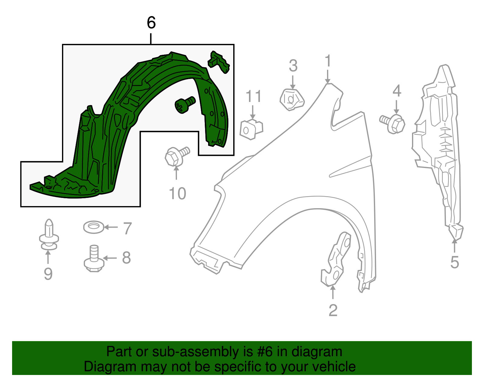 2005-2007 Honda Odyssey Fender Liner 74101-SHJ-A00 | OEM