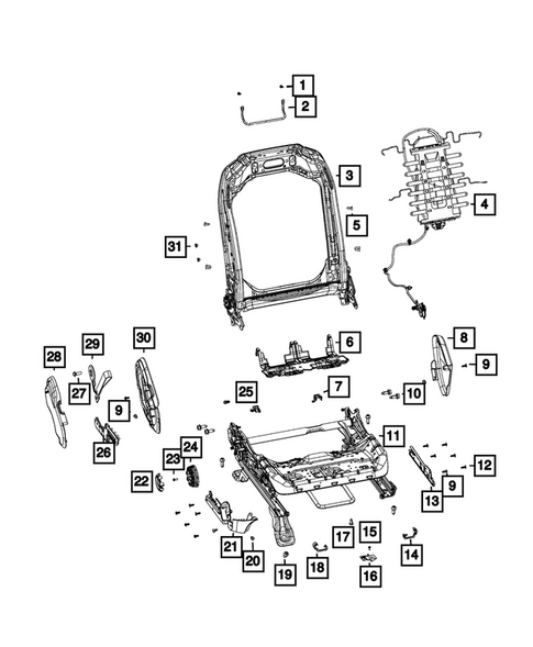 Front Seats - Adjusters, Recliners, Shields and Risers for 2026 Jeep Gladiator #6