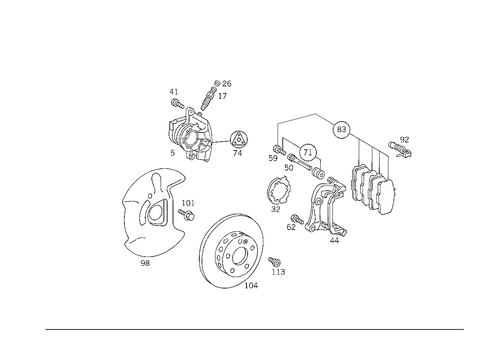 Front Wheel Brake for 1998 Mercedes-Benz C43 AMG #0