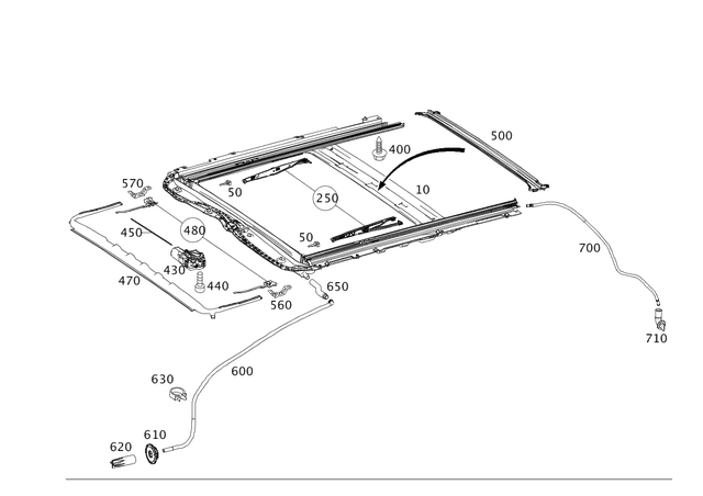 2127801800 - Sliding Sunroof: Sliding Sunroof Frame for Mercedes-Benz: E250, E350, E400, E550, E63 AMG, E63 AMG S Image image