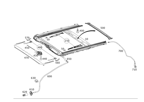 Tilting/Sliding Roof Frame for 2006 Mercedes-Benz E350 #0