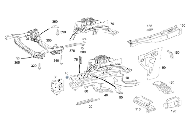 6253 - Front-End Assembly, Front Panel: Rivet Nut for Mercedes-Benz: AMG GT 43, AMG GT 53, AMG GT 63, AMG GT 63 S, AMG GT 63 S E Performance, C350e, C400, C43 AMG, C450 AMG, C63 AMG, C63 AMG S, CLS400, CLS450, CLS53 AMG, CLS550, CLS63 AMG, CLS63 AMG S, E250, E300, E350, E400, E43 AMG, E450, E53 AMG, E550, E63 AMG, E63 AMG S, Maybach S550, Maybach S560, Maybach S600, Maybach S650, S450, S550, S550e, S560, S600, S63 AMG, S65 AMG, SL400, SL450, SL550, SL63 AMG, SL65 AMG Image image