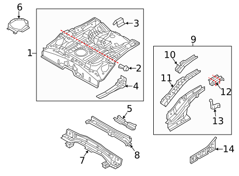 Rear Floor & Rails for 2023 Mitsubishi Mirage #0