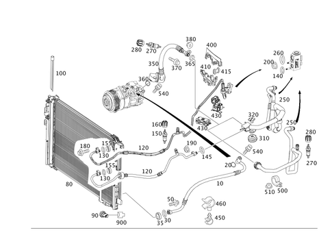 Refrigerant Line Routing for 2008 Mercedes-Benz C300 #0