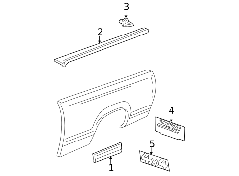 Exterior Trim - Pick UP Box for 2005 Chevrolet Silverado 3500 #6