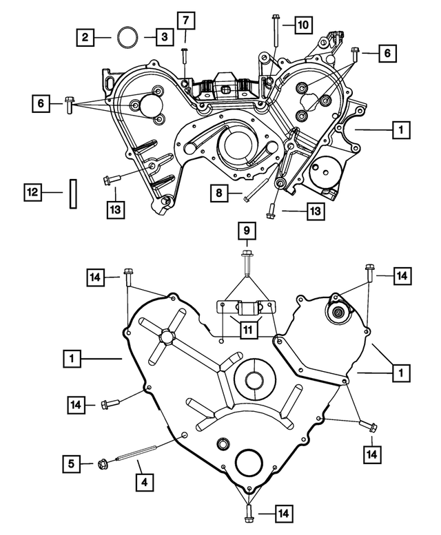 4892138AB - 4.0L Gas; Engine: Timing Case Cover, Outer for Mopar Image image