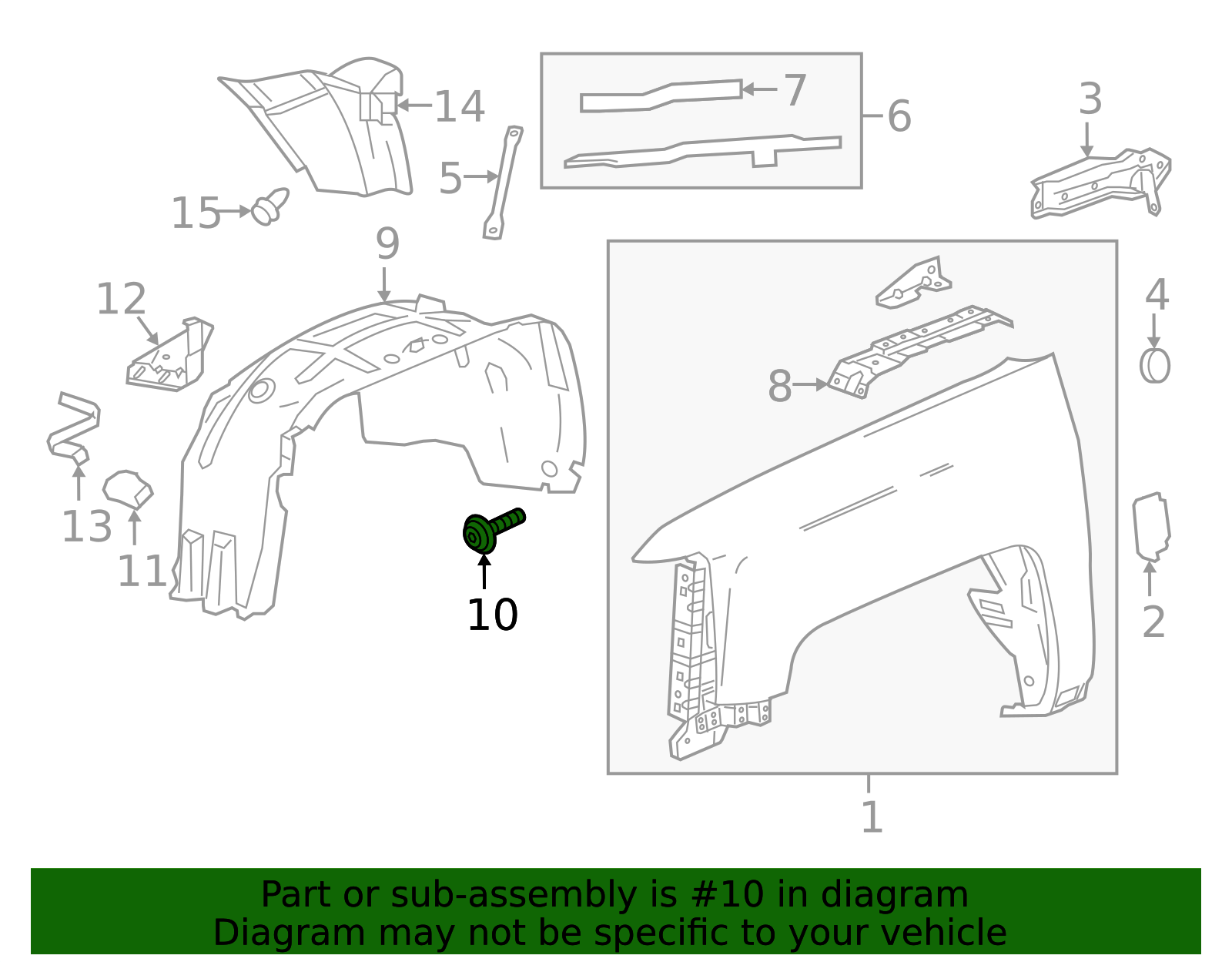 Gmc Terrain Fender Bag Of 10 GM Fender Liner Bolts – Torx Pan Head Screw #8, OEM 11570637 (Fits 2008-2021) Oem Fender Flares Silverado - Foto 12