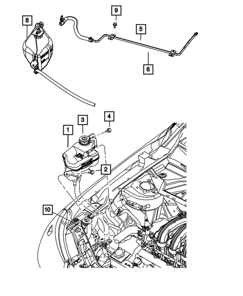 Tank, Coolant Engine for 2007 Chrysler Sebring #0