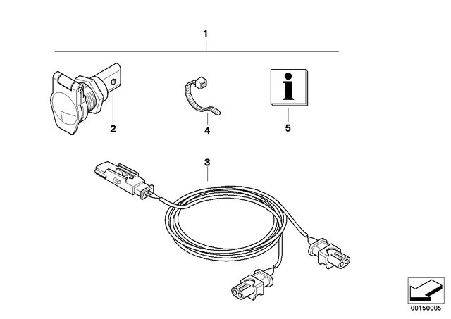 61127702570 - : Connection Cable, Socket - L=570Mm for BMW-Motorrad Image