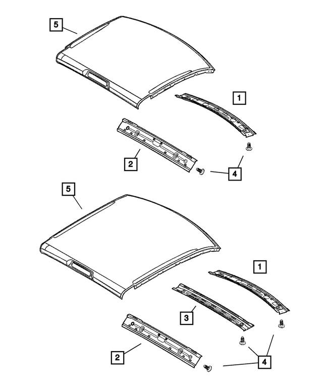 55275801AA - Body Sheet Metal Except Doors: Roof Front Header for Mopar Image image