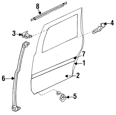 Exterior Trim - Rear Door for 1989 Nissan Stanza #0
