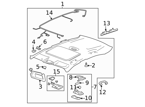 Interior Trim - Roof for 2010 Chevrolet Impala #1