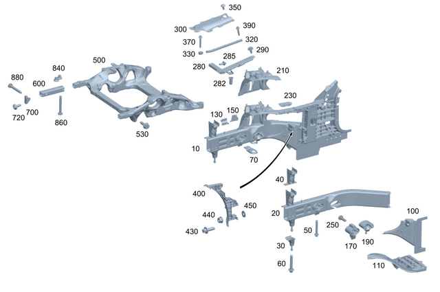 2326206502 - Front-End Assembly, Front Panel: Wheel Well for Mercedes-Benz: AMG GT 43, AMG GT 55, AMG GT 63 Pro, SL43 AMG, SL55 AMG, SL63 AMG, SL63 AMG S E Performance Image image