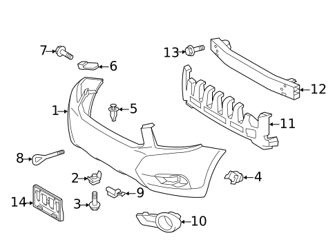 Bumper & Components - Front for 2010 Toyota Highlander #1
