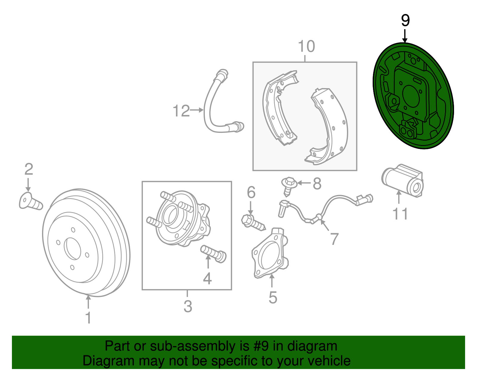 2020-2022 Chevrolet Spark Rear Passenger Side Brake Backing Plate ...