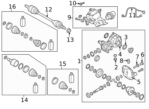 Axle & Differential for 2017 Hyundai Santa Fe #0