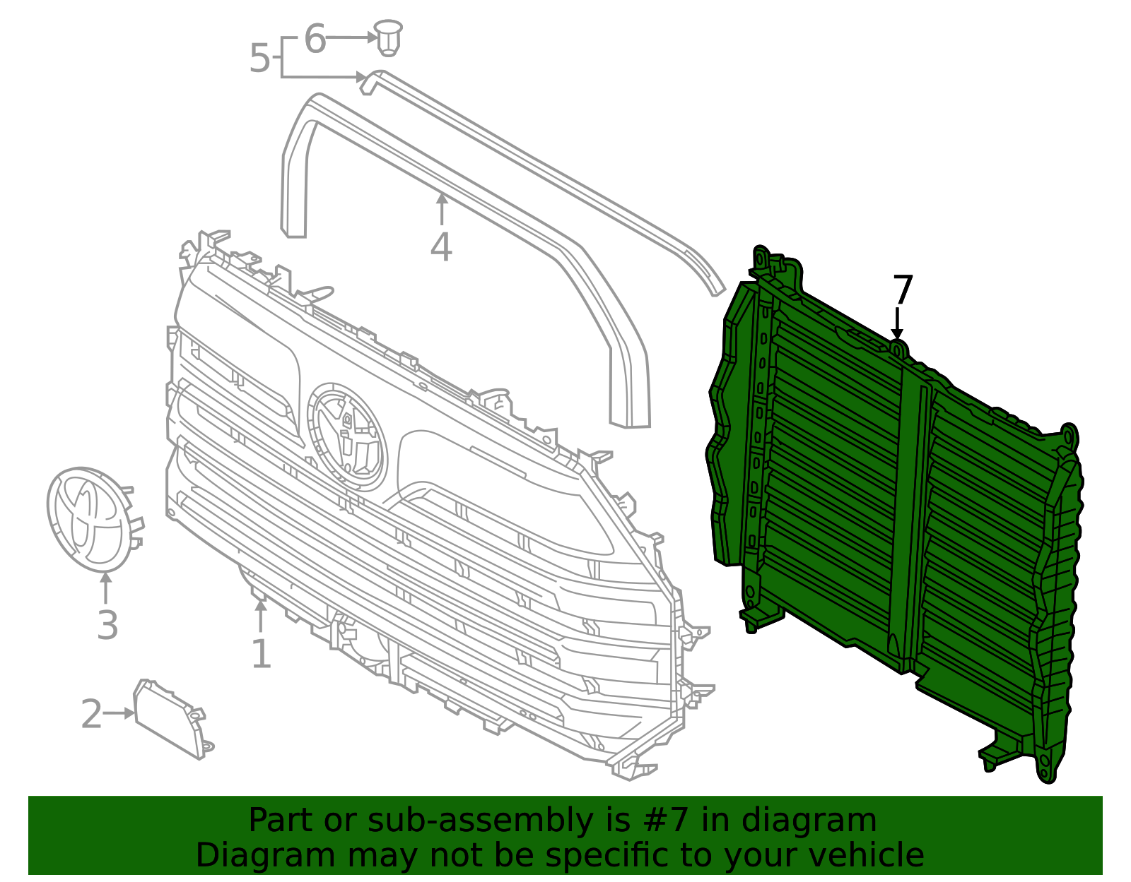 2022-2025 Toyota Radiator Shutter Assembly 53180-0C011 | OEM Parts