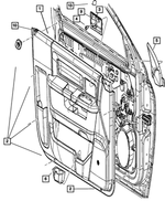 1VY501U7AH - Interior Trim: Front Door Trim Panel, Right for Ram: 1500, 1500 Classic, 2500, 3500 Image