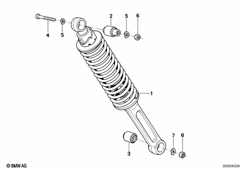 Spring Strut, Mounted Parts for 1990 BMW-Motorrad R 100 GS Paris-Dakar #0