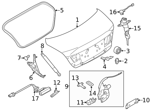 Lid & Components for 2018 INFINITI Q70 #0