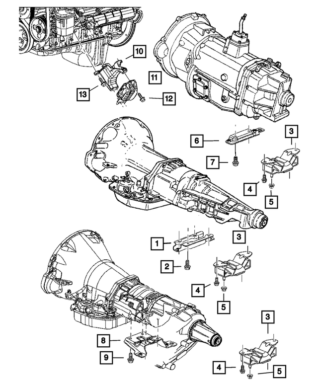 52021470AD - Engine and Transmission Mounting: Transmission Support Bracket And Insulator for Mopar Image image