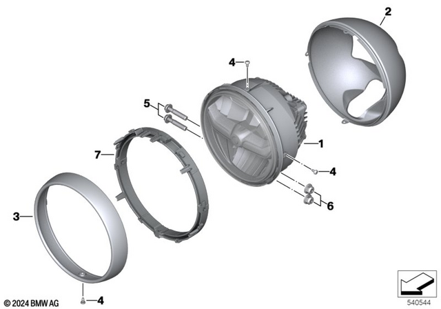 63125A64B85 - : Trim Ring Black for BMW-Motorrad Image