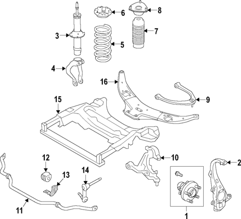 Front Suspension for 2017 INFINITI QX50 #0