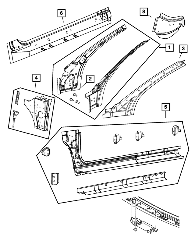 4658967AB - Body Sheet Metal Except Doors: Door Hinge Mounting Threaded Spacer for Mopar Image