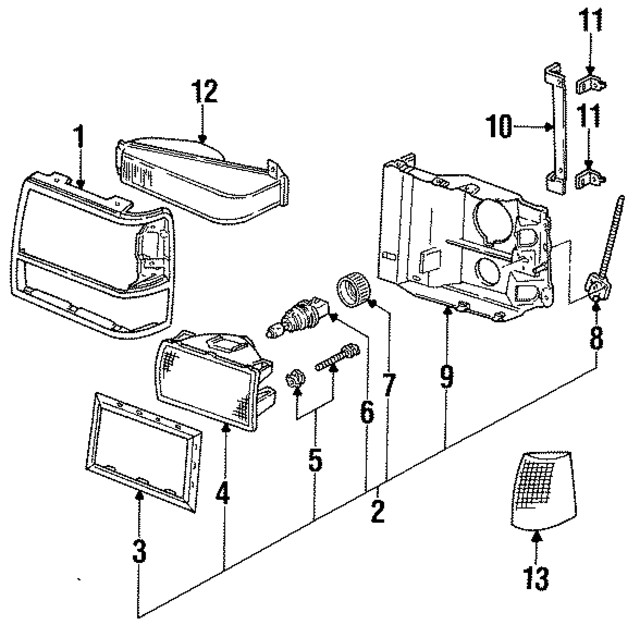 E9TZ13064E - Electrical: Headlamp Bezel for Ford Image