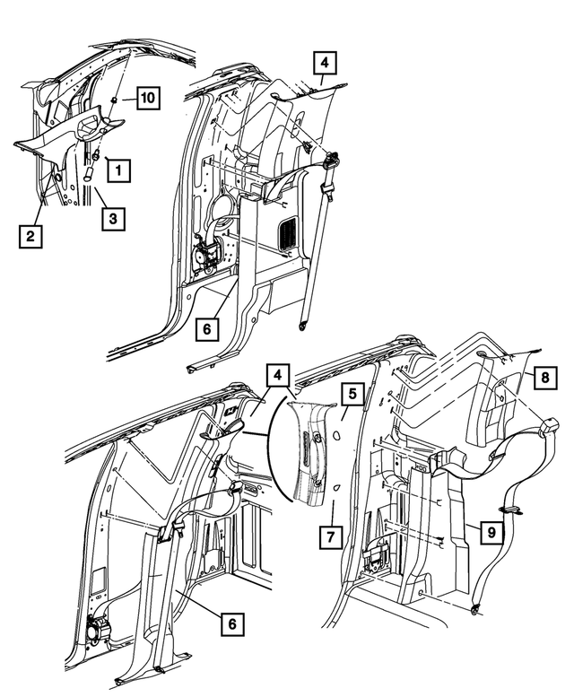 5GV03BD1AE - Interior Trim: B Pillar Upper Trim Panel, Left for Mopar Image image