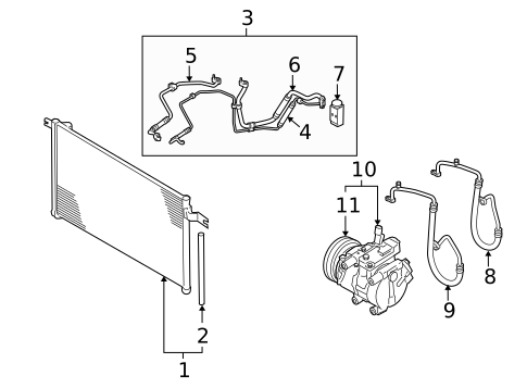 Condenser, Compressor & Lines for 2011 Hyundai Accent #0