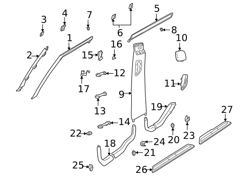 Interior Trim - Pillars for 2000 Volvo S70 #0