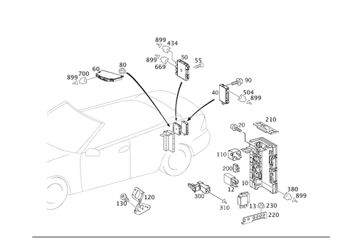 Controller Disk and Fuse Box in Trunk for 2003 Mercedes-Benz CLK320 #0