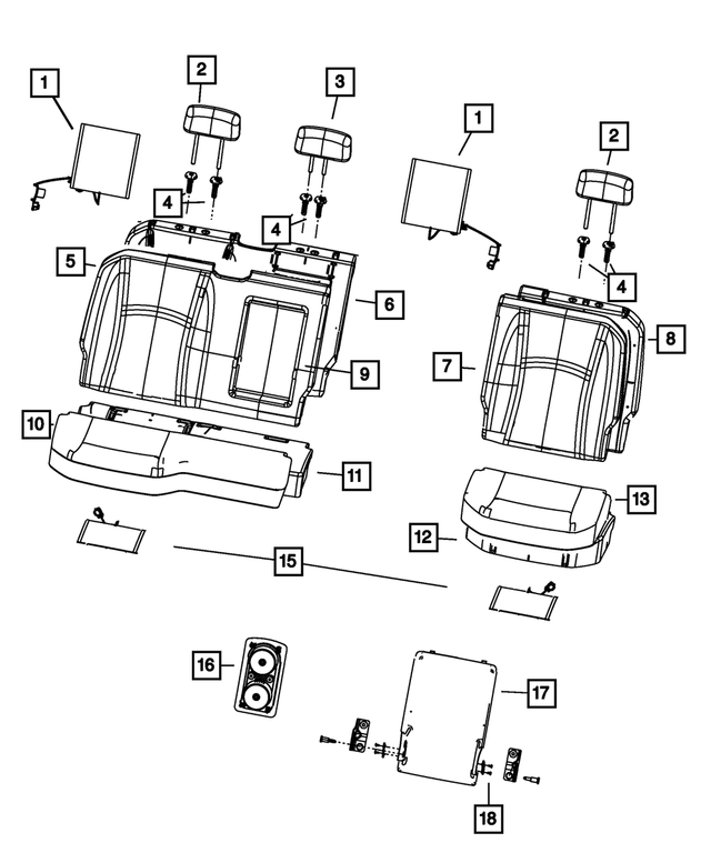6XL43TU6AA - : Rear Seat Cushion Cover for Mopar Image