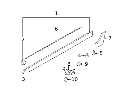 Exterior Trim - Pillars for 2008 Subaru Impreza #0