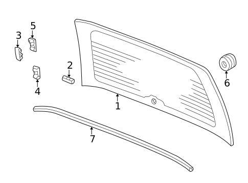 Glass - Lift Gate for 2004 Honda Odyssey #0