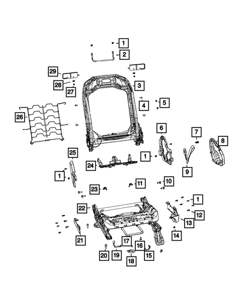 Front Seats - Adjusters, Recliners, Shields and Risers for 2022 Jeep Wrangler #3